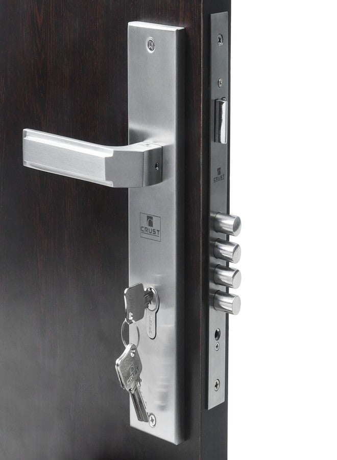 Crust Bolt Premium 10" Cy Plate Mortise Door Lock Handle Set with Brass Lock Body and Both Side Key, 60mm Cylinder Set with 3 Computer Keys - Image 2